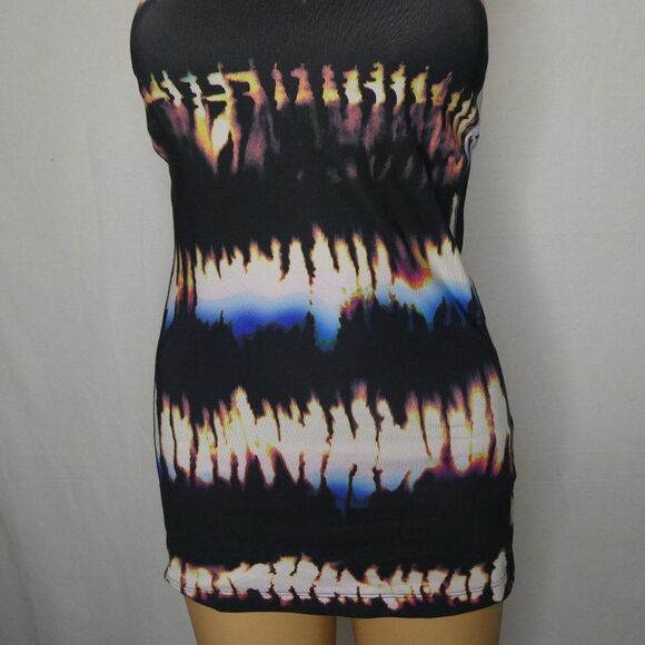 Lucy Tie Dye Striped Tank Top Strappy Criss Cross - Picture 4 of 10